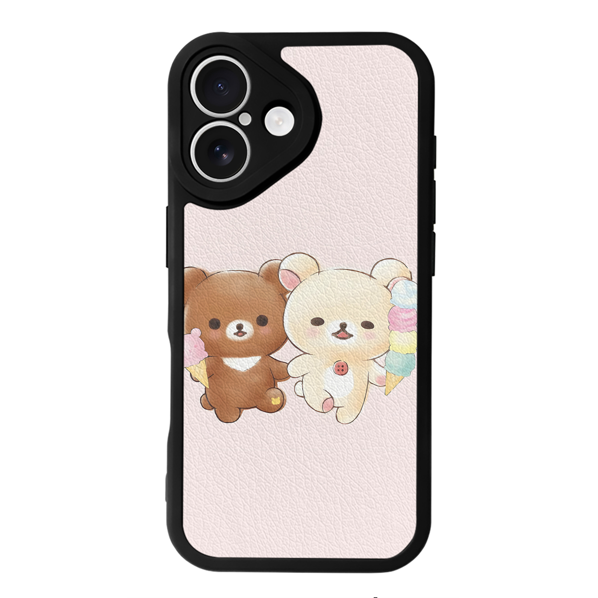 （画像用） リラックマ リラックマ キイロイトリ Rilakkuma Korilakkuma Kiiroitori 【iPhone 16シリーズ対応】シリコンスマホケース（レザー調） 材質：シリコン